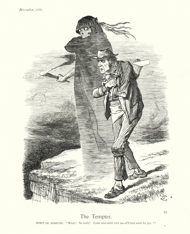 Sir John Tenniel karikatúra: Annie Tenniel: A kísértő (metszet): A kísértő (metszet) alkotó: John (after) Tenniel