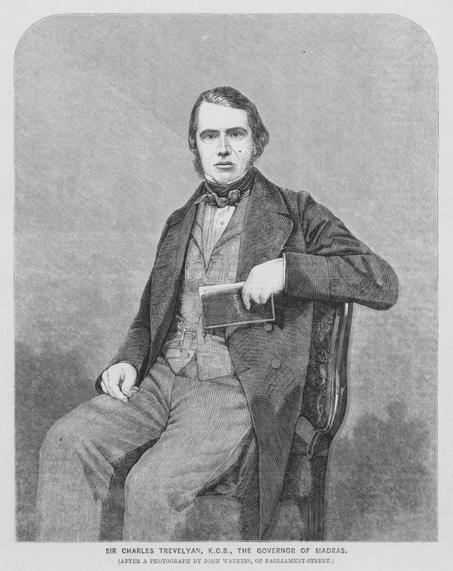 Sir Charles Trevelyan, brit gyarmati adminisztrátor (metszet) alkotó: John (after) Watkins