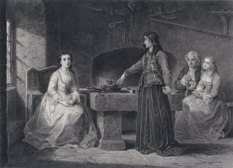 Illusztráció A kalózhoz, Sir Walter Scott (metszet) alkotó: John Adam P. Houston