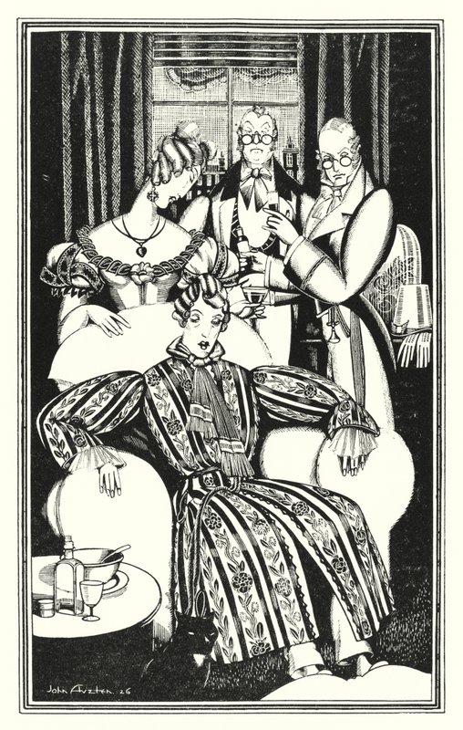 Illusztráció Don Juanhoz, Lord Byron: Nem tudom, hogy volt, de megbetegedett (litho) alkotó: John Austen