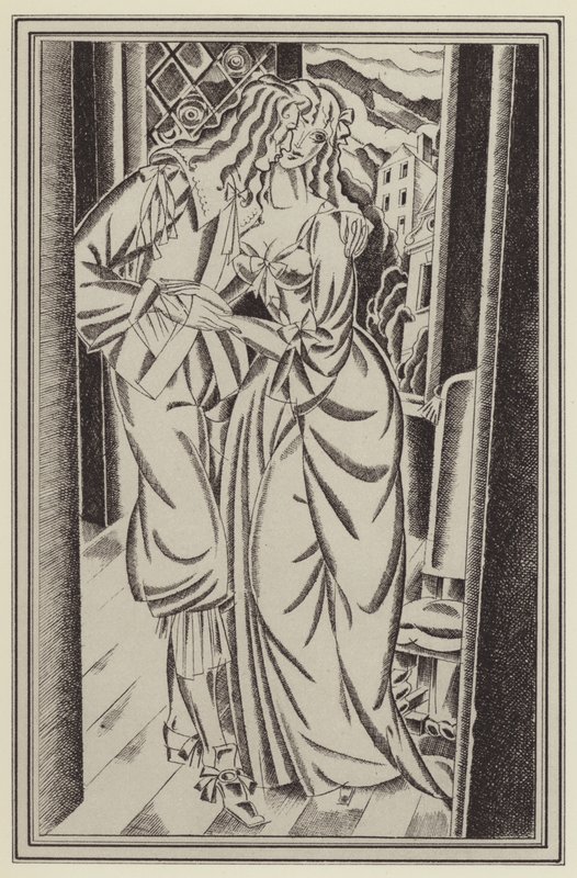Illusztráció a Moll Flanders számára, Daniel Defoe (litho) alkotó: John Austen