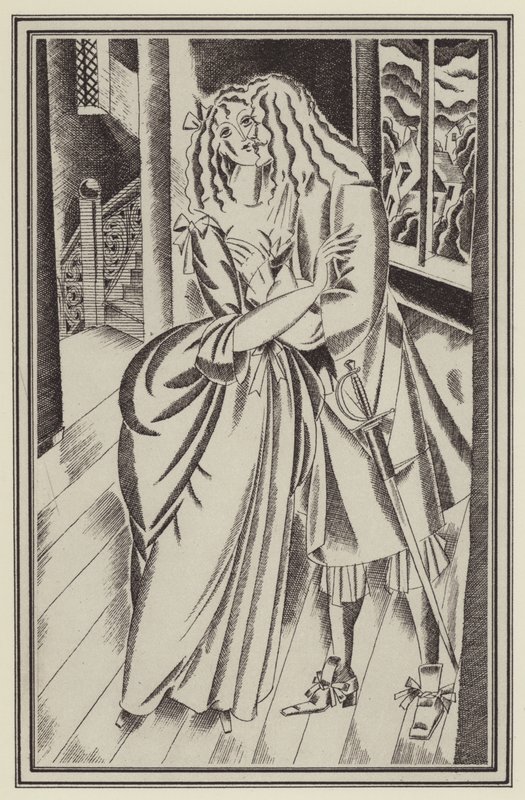 Illusztráció a Moll Flanders számára, Daniel Defoe (litho) alkotó: John Austen