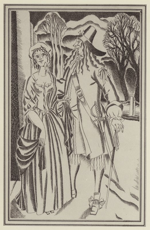 Illusztráció a Moll Flanders számára, Daniel Defoe (litho) alkotó: John Austen