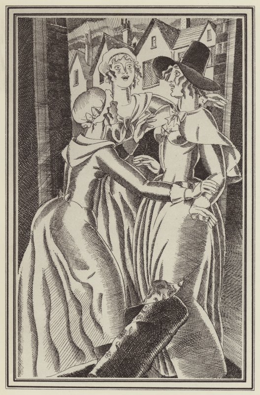 Illusztráció a Moll Flanders számára, Daniel Defoe (litho) alkotó: John Austen