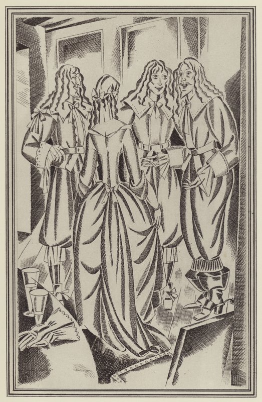 Illusztráció a Moll Flanders számára, Daniel Defoe (litho) alkotó: John Austen