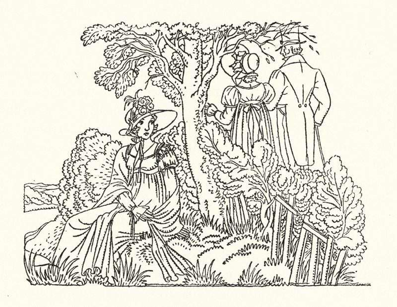 Illusztráció Persuasianhoz, Jane Austen (színes litó) alkotó: John Austen