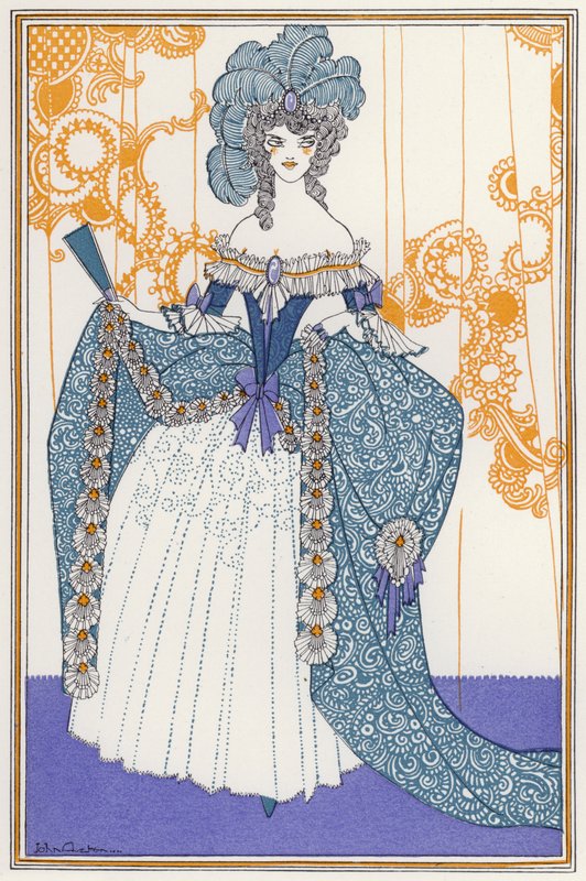 Illusztráció a "Zsiványok porcelánban", A tizennyolcadik századi versek vegyes könyvéhez (színes litó) alkotó: John Austen