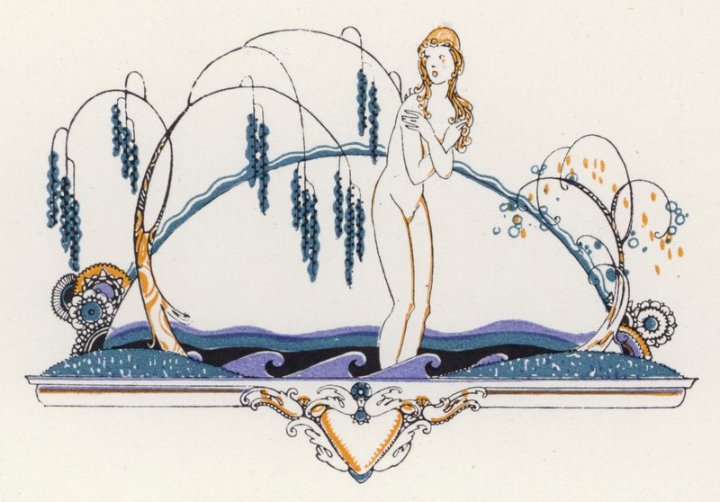 Illusztráció a "Zsiványok porcelánban", A tizennyolcadik századi versek vegyes könyvéhez (színes litó) alkotó: John Austen