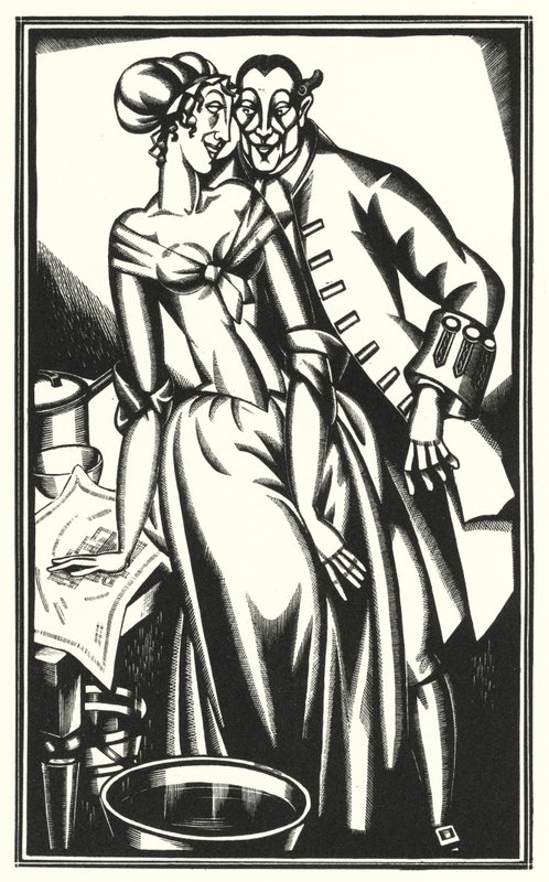 Illusztráció Tristram Shandyhez, Laurence Sterne (litho) alkotó: John Austen