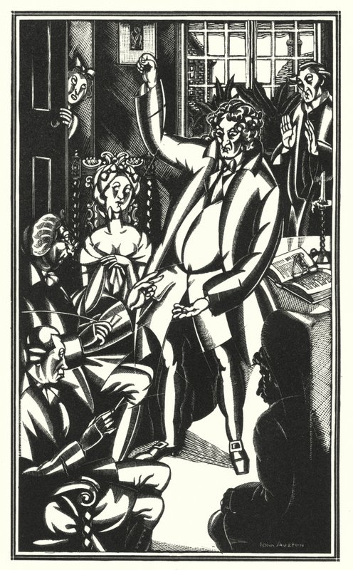 Illusztráció Tristram Shandyhez, Laurence Sterne (litho) alkotó: John Austen