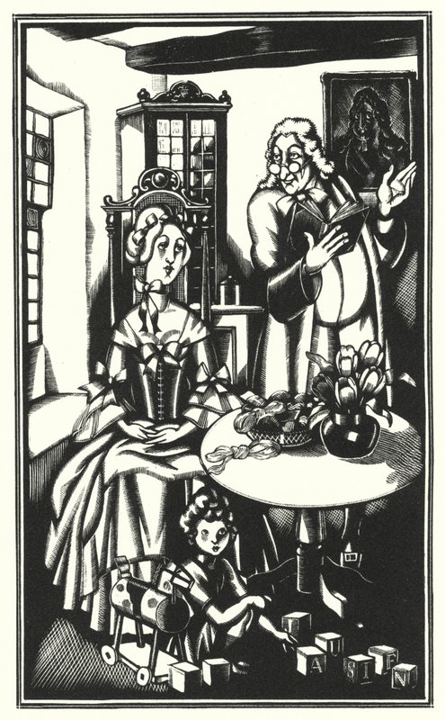 Illusztráció Tristram Shandyhez, Laurence Sterne (litho) alkotó: John Austen