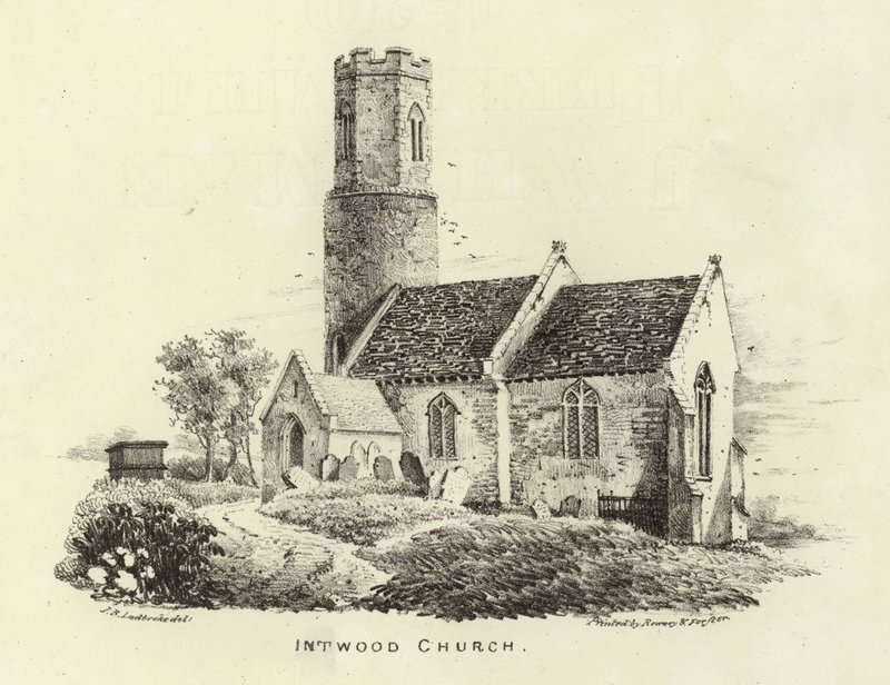 Mindenszentek temploma Intwood faluban alkotó: John Berney Ladbrooke