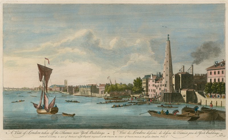 London kilátása a Temzéről a York Buildings közelében alkotó: John Boydell