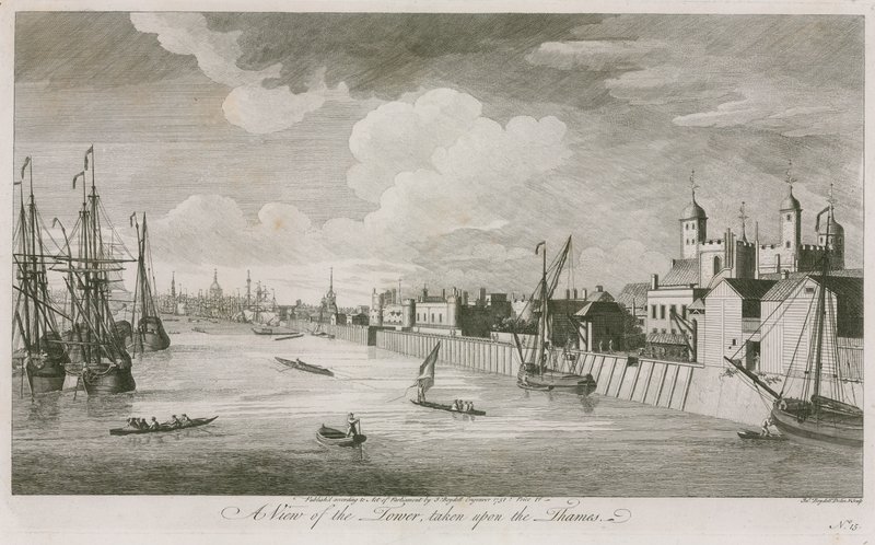 A londoni Tower kilátása a Temzére alkotó: John Boydell