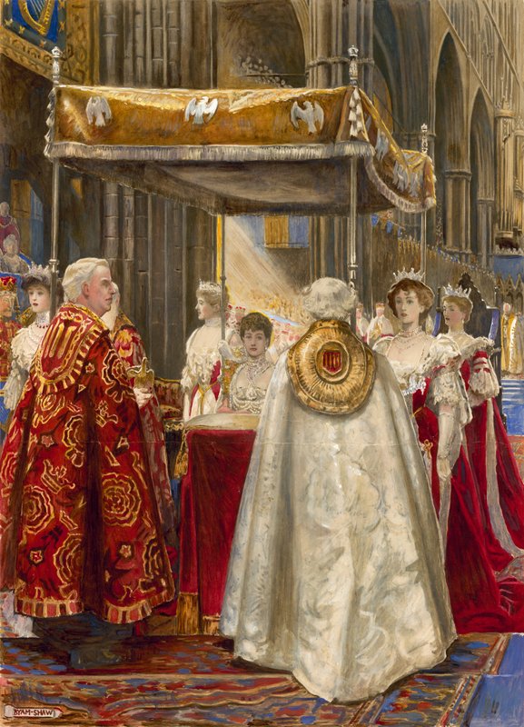 VII. Edward király és Alexandra királynő koronázása, 1904 alkotó: John Byam Liston Shaw