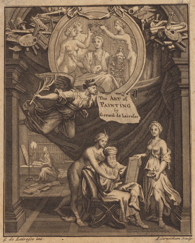 A festészet művészete címlapja, Gerard de Lairesse alkotó: John Carwitham