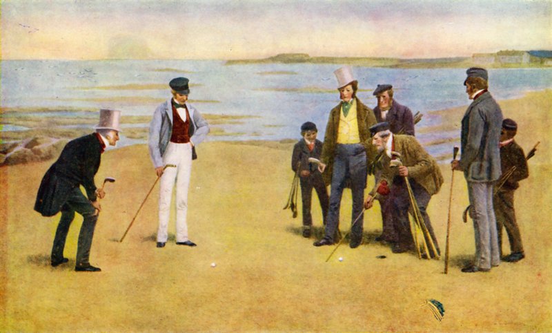 A Stymie, egy négyes golfozó North Berwickben alkotó: John Charles (after) Dollman