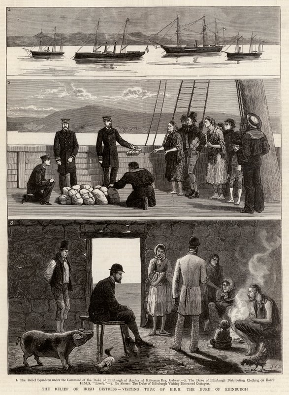 Az ír szorongás enyhítése, HRH, Edinburgh hercegének látogatása alkotó: John Charles Dollman