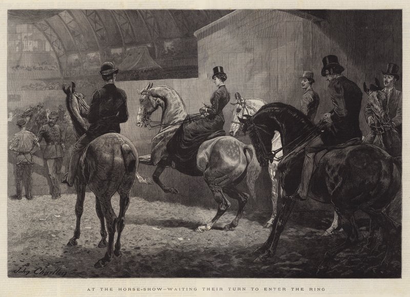 A Horse-Show-n arra várva, hogy sorra lépjenek a ringbe alkotó: John Charlton