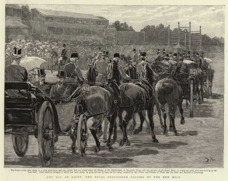 Kupanap Ascotban, a Royal Procession áthalad a New Mile-on alkotó: John Charlton