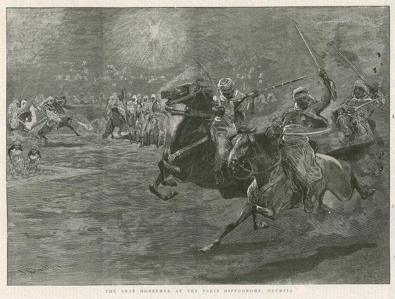 Az arab lovasok a párizsi Hippodromban, Olympia alkotó: John Charlton