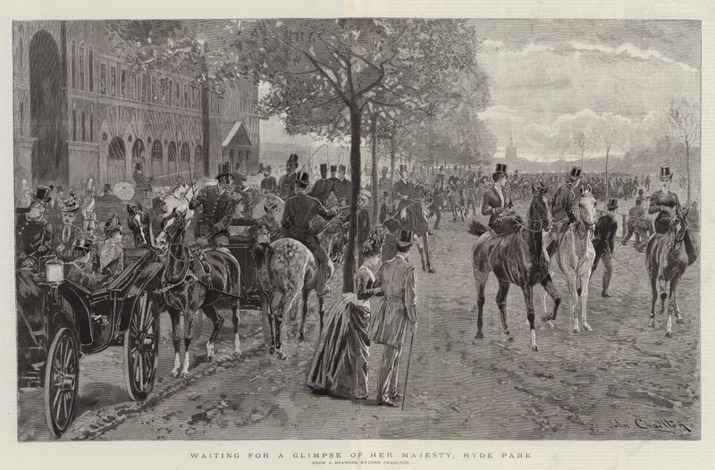 Egy pillantásra várva Őfelsége, Hyde Parkba alkotó: John Charlton