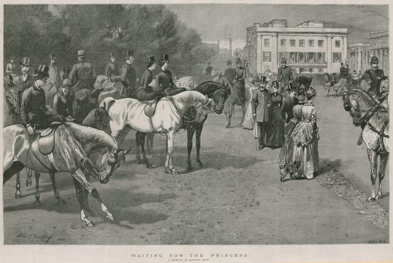 Várjuk a hercegnőt: vázlat a Rotten Row-ban, a Hyde Parkban, Londonban alkotó: John Charlton