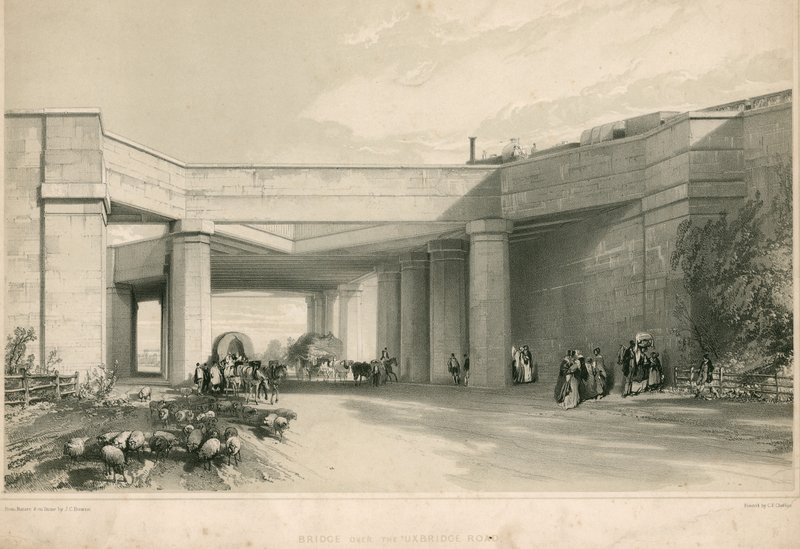 Híd az Uxbridge Roadon, Londonban alkotó: John Cooke Bourne