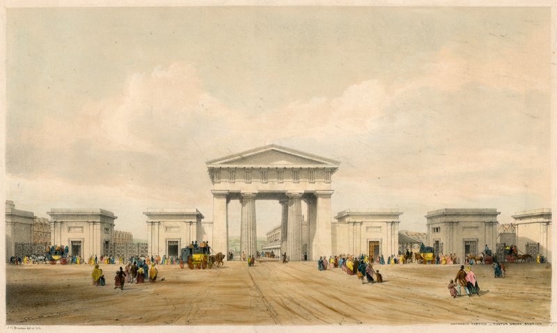 Euston Grove állomás bejárati portikusza, London alkotó: John Cooke Bourne