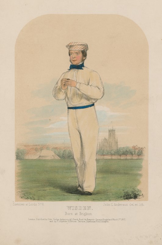 John Wisden színes litho portréja alkotó: John Corbet Anderson