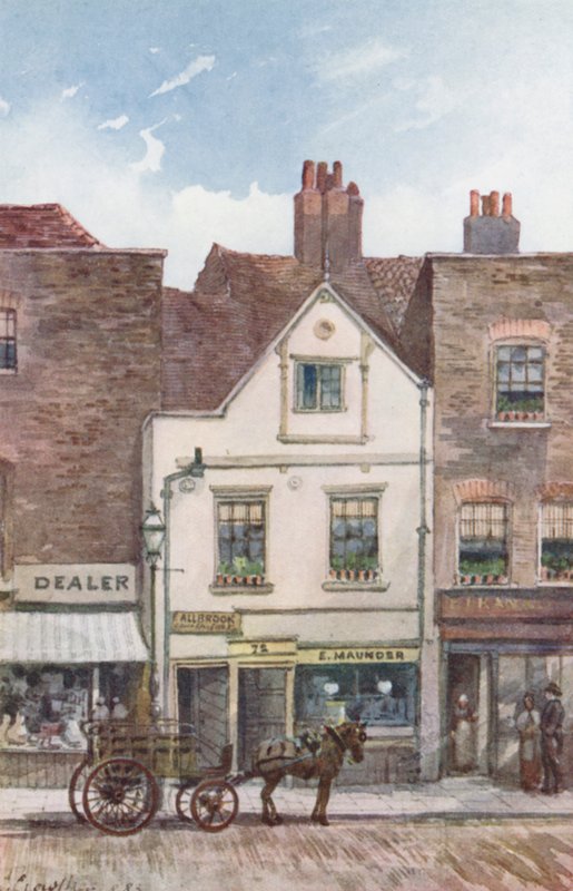 Elveszett London: Cheyne Walk 72, Chelsea (színes litográfia). alkotó: John Crowther