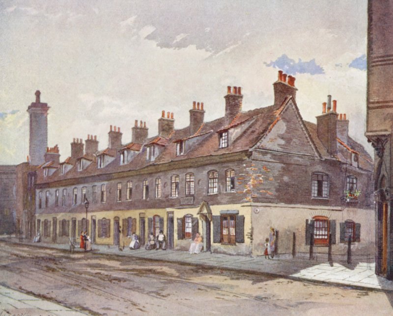 Elveszett London: Pye Street, Westminster (színes litográfia) alkotó: John Crowther