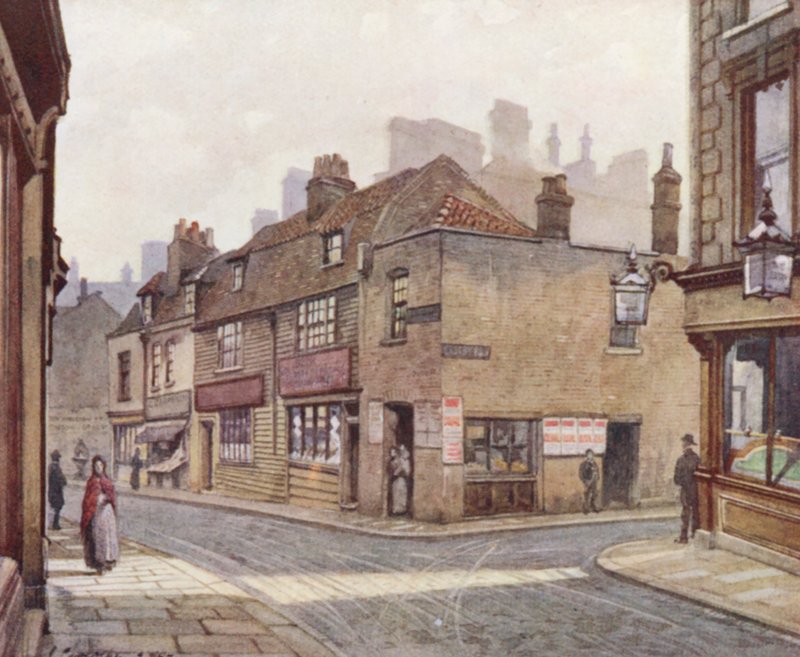 Elveszett London: Snowfields, Bermondsey (színes litográfia) alkotó: John Crowther
