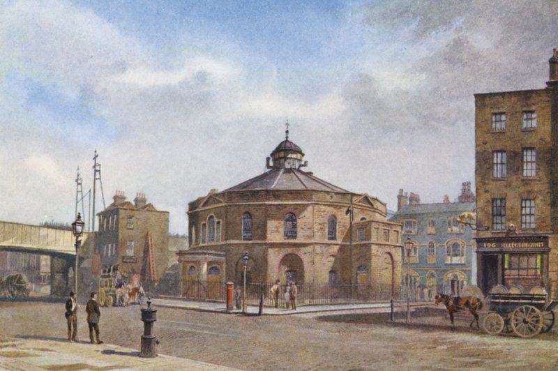 Elveszett London: Blackfriars Road (színes lithó) alkotó: John Crowther