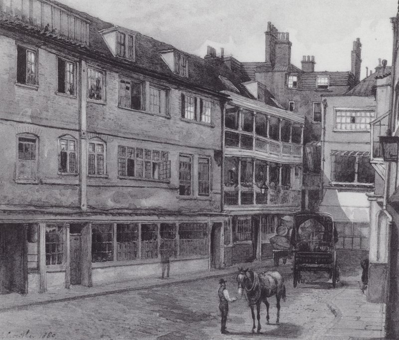 Elveszett London: A George Inn udvara, Borough (litográfia) alkotó: John Crowther