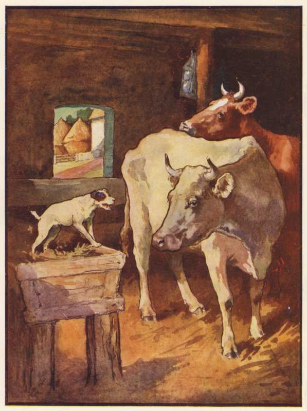 Kutya a jászolban (színes litó) alkotó: John Edwin Noble