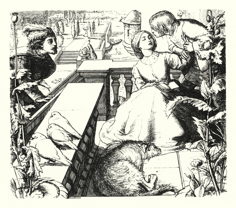 The Day-Dream (metszet) alkotó: John Everett (after) Millais