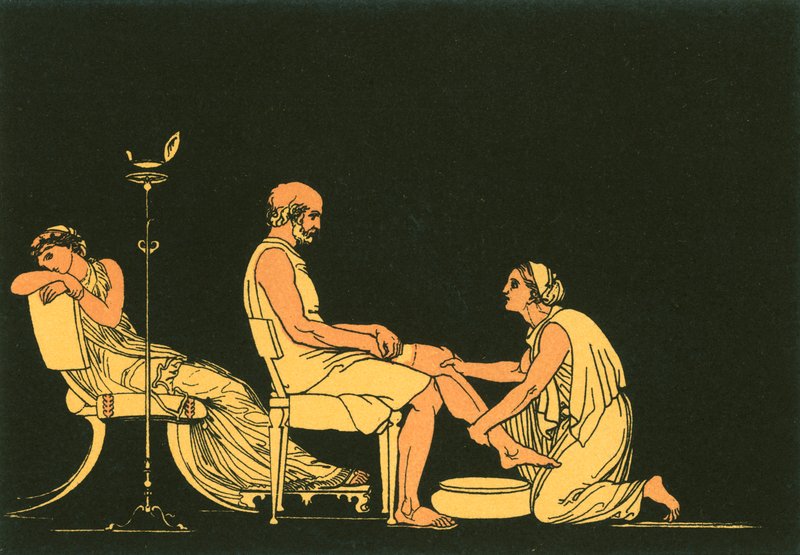 Eurikleia felfedezi Ulysses-t alkotó: John Flaxman