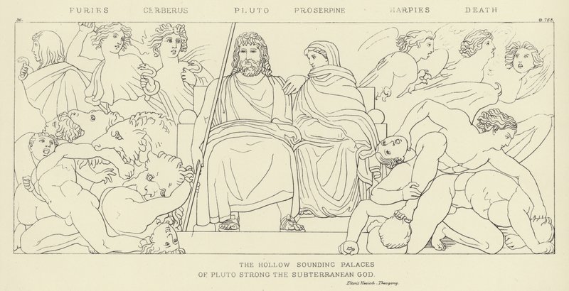 Furiák, Cerberus, Plútó, Proserpine, Hárpiák, Halál alkotó: John Flaxman