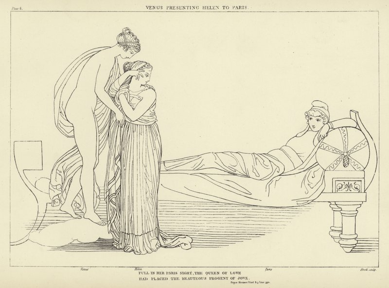 Vénusz bemutatja Helenát Párizsnak alkotó: John Flaxman