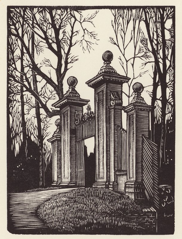 Cambridge: Clare Gates (fametszet) alkotó: John Frederick Greenwood