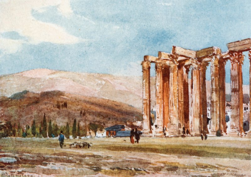 Olympos Zeusz templomának oszlopai északnyugat felől alkotó: John Fulleylove