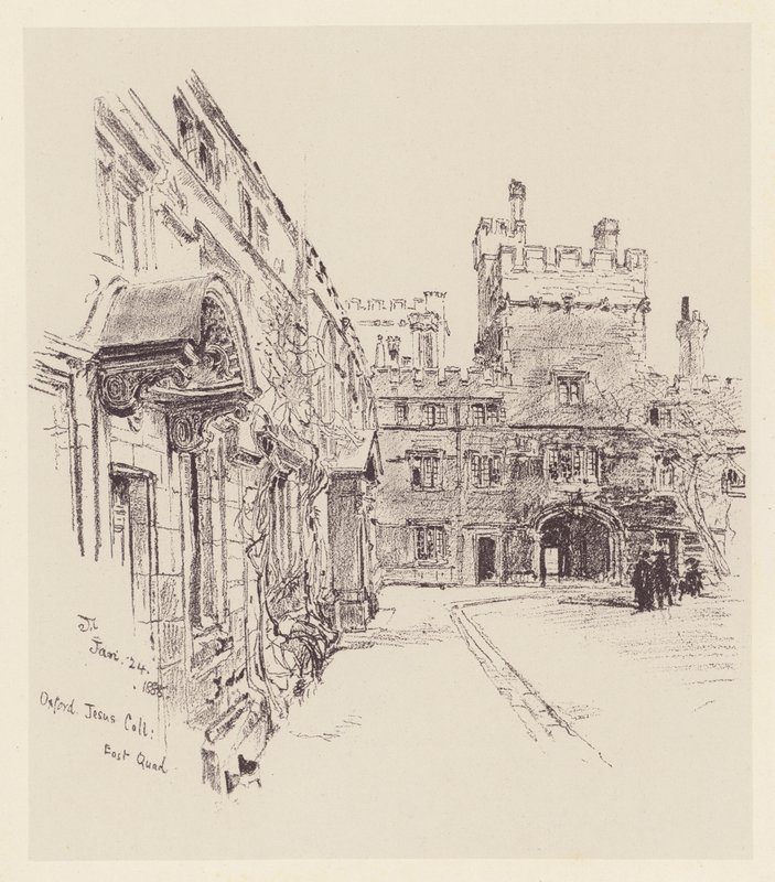 Jesus College (litográfia) alkotó: John Fulleylove