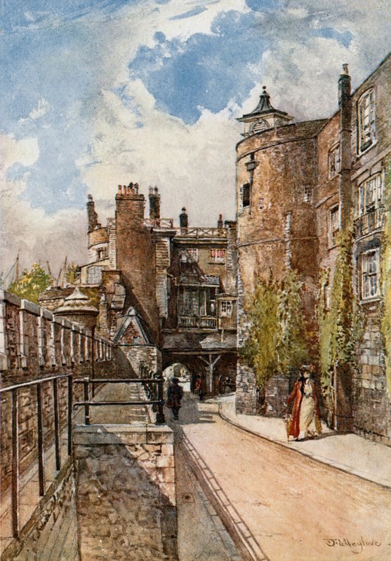 A Byward és a Bell Towers, jobb oldalon a Királyházzal alkotó: John Fulleylove