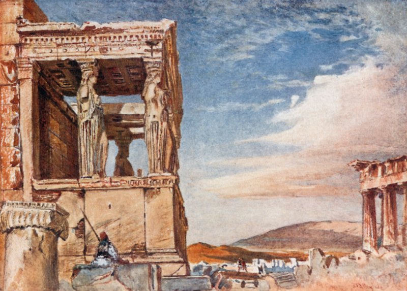 Az Erechtheum karyatida portikusa nyugatról alkotó: John Fulleylove