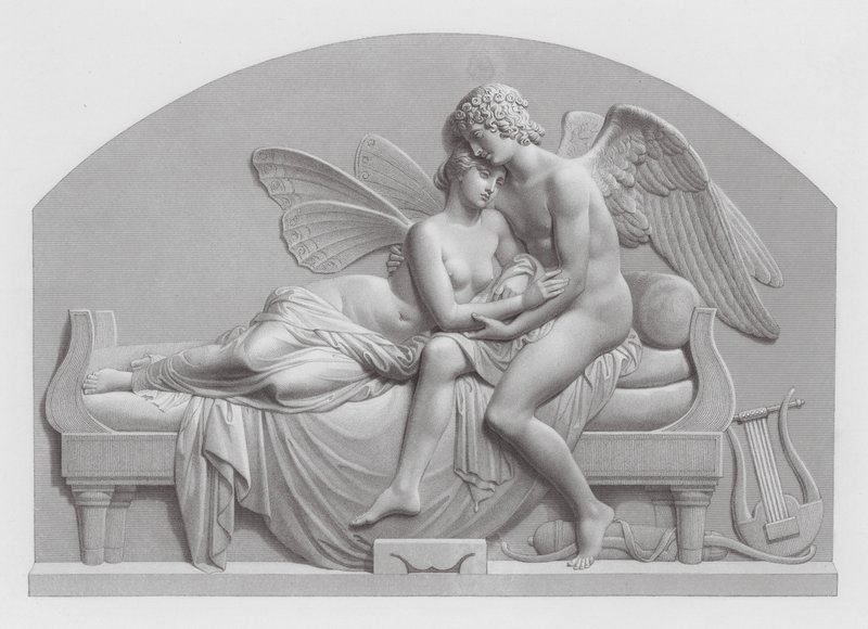 Ámor és Psyche (metszet) alkotó: John Gibson