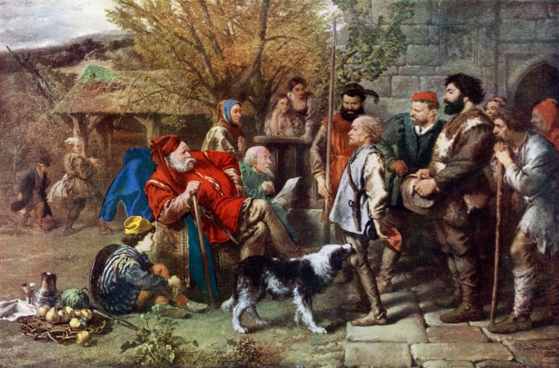 Sir John Falstaff áttekinti rongyos ezredét alkotó: John Gilbert