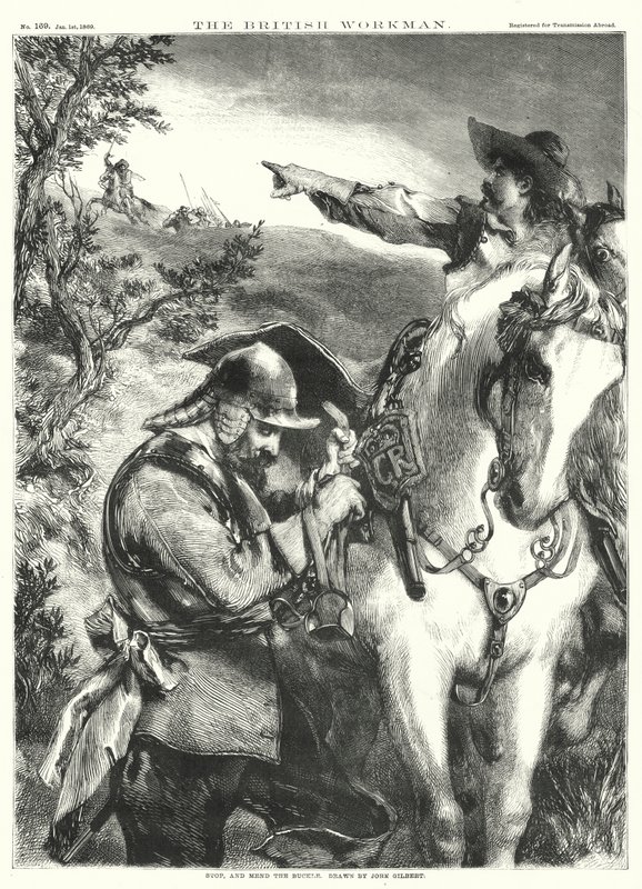 Állj meg, és javítsd meg a csatot (metszet) alkotó: John Gilbert