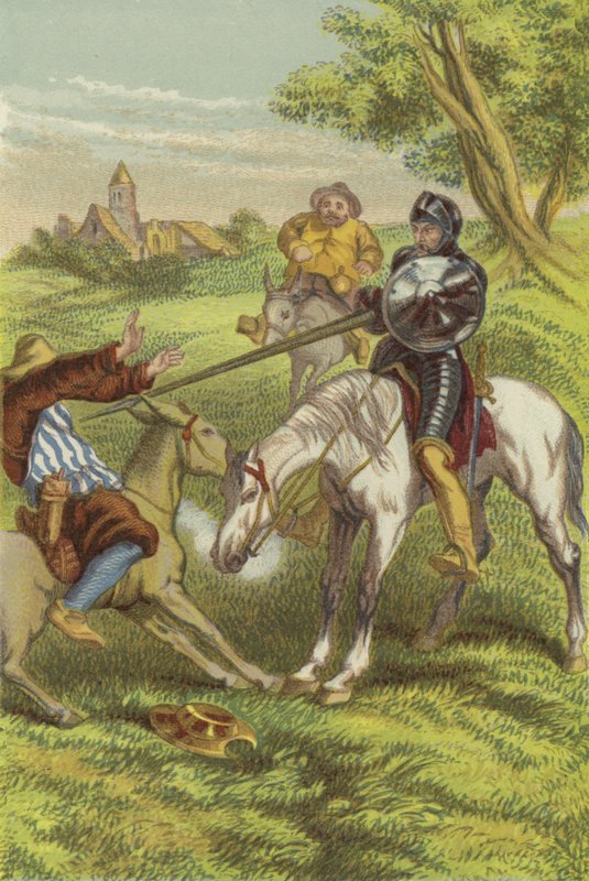 Mambrino sisakjának kalandja (chromolitho) alkotó: John Gilbert