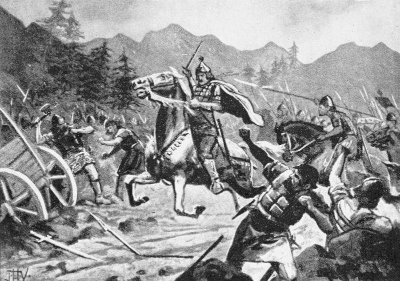 II. Bazil a Seténa melletti csatában (lithó) alkotó: John Harris Valda